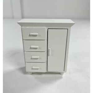 Vintage Town Square Miniatures Dollhouse White Dresser Chest Nursery Furniture